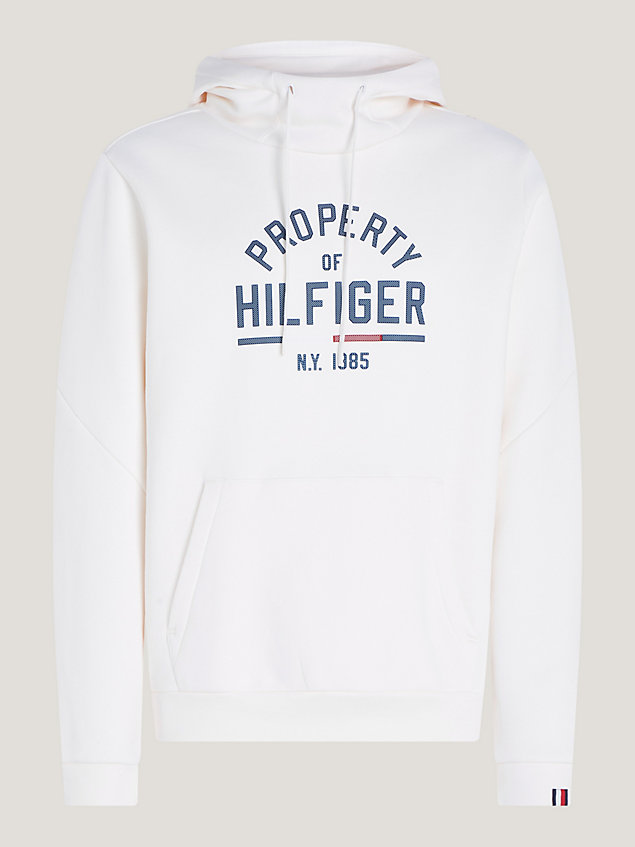 white sport graphic logo hoody for men tommy hilfiger