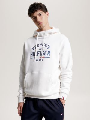 Sweat à capuche en polaire Homme Tommy Hilfiger gris clair