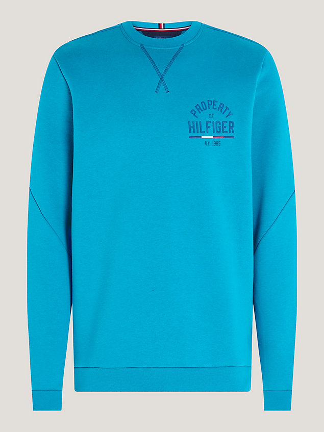 blue sweatshirt met grafisch sport-logo voor heren - tommy hilfiger