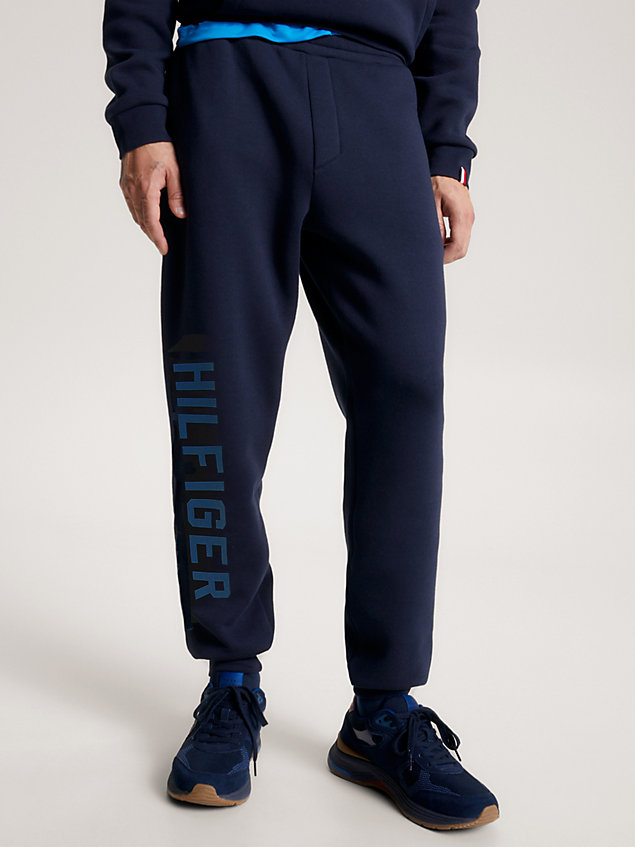 blue sport joggingbroek met grafisch logo voor heren - tommy hilfiger