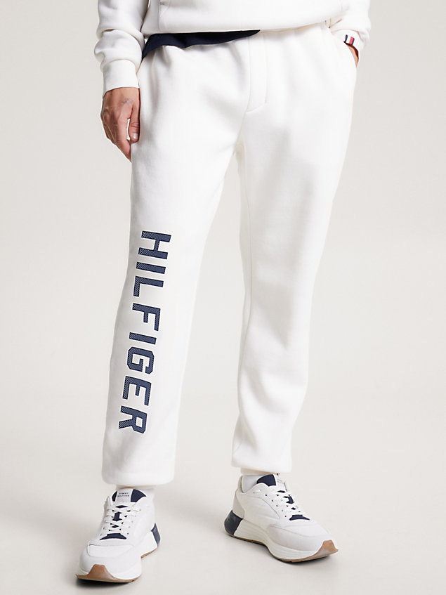 joggers deportivos con bajo elástico y logo white de hombre tommy hilfiger