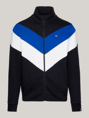 Sport Colour-Blocked Funnel-Neck Zip-Thru Sweatshirt | Blue | Tommy ...