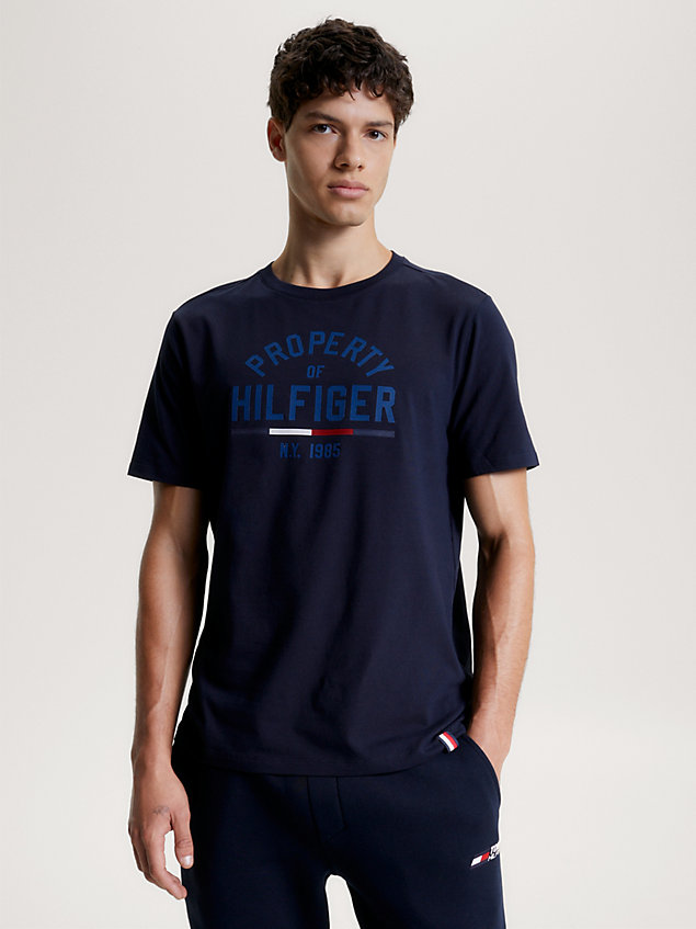 blue sport graphic logo t-shirt for men tommy hilfiger