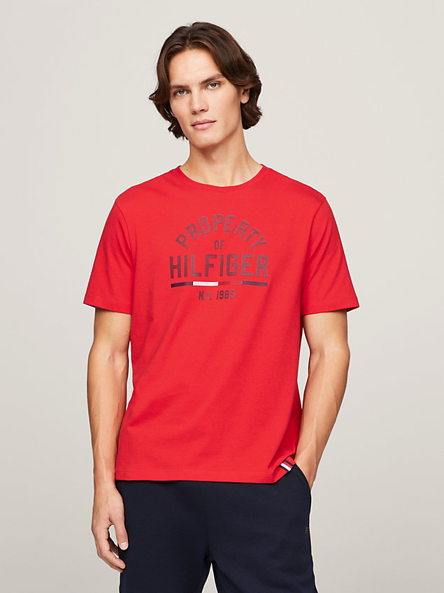 orange sport graphic logo t-shirt for men tommy hilfiger