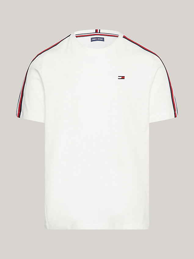 white sport flag crew neck t-shirt for men tommy hilfiger