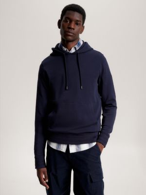 Sweat à capuche Tommy Hilfiger homme bleu en coton bio I Georgespaul