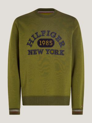 Hilfiger Monotype College Logo Sweatshirt | Green | Tommy Hilfiger