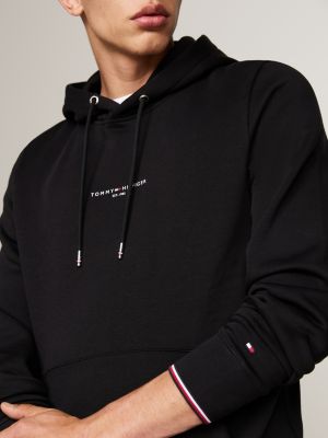 black signature tipped logo hoody for men tommy hilfiger