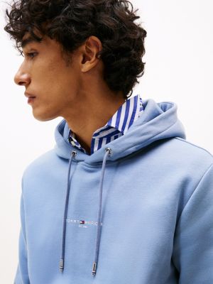 blue signature tipped fleece hoody for men tommy hilfiger