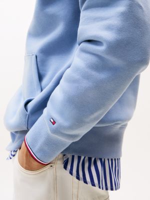 blue signature tipped fleece hoody for men tommy hilfiger