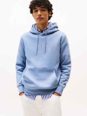 blue signature tipped fleece hoody for men tommy hilfiger