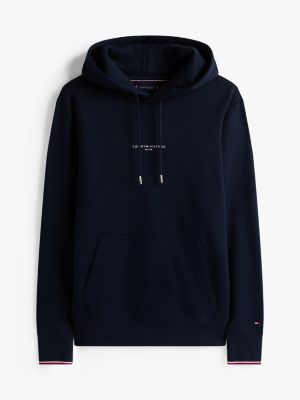 blue signature tipped logo hoody for men tommy hilfiger