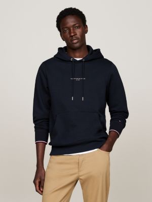 blue tipped cuffs hoody for men tommy hilfiger