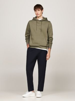 green tipped cuffs hoody for men tommy hilfiger