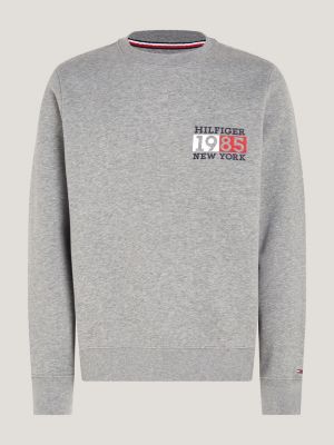 Crew Neck New York Logo Sweatshirt | Grey | Tommy Hilfiger