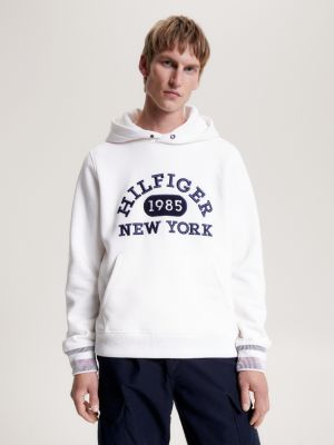 Tommy hilfiger hoodie mens hot sale white