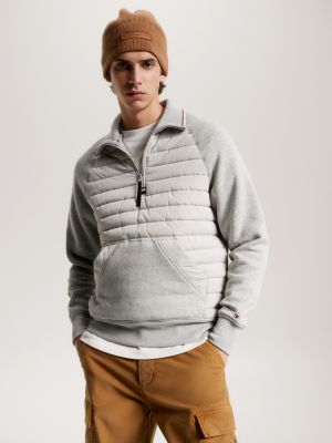 Tommy Hilfiger Herren-Sweatshirt aus Bio-Baumwolle in Grau mit  Rundhalsausschnitt