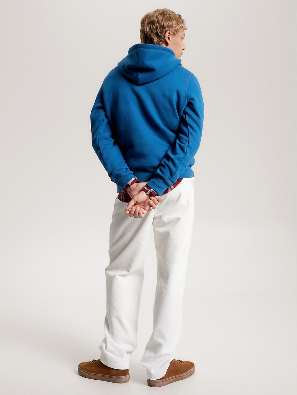 blue hoodie met th-monogram-appliqué voor heren - tommy hilfiger