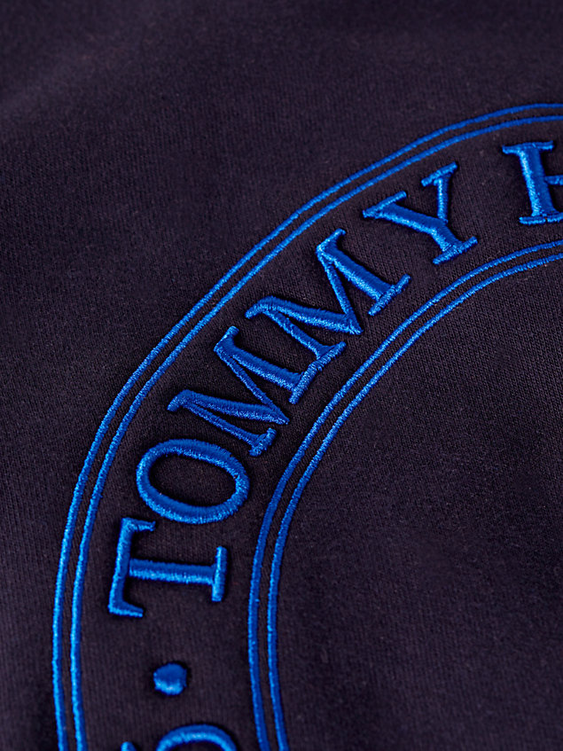 blue bluza z okrągłym dekoltem i logo dla mężczyźni - tommy hilfiger