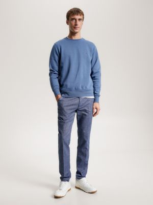 Flag Embroidery Crew Neck Sweatshirt | Blue | Tommy Hilfiger