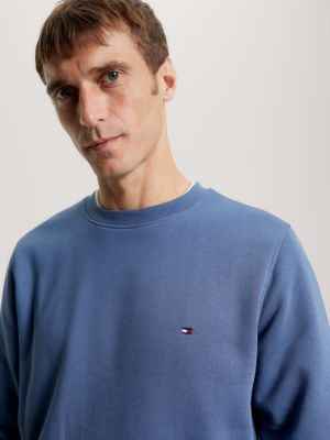 Rundhals-Sweatshirt mit Flag-Stickerei | Blau | Tommy Hilfiger