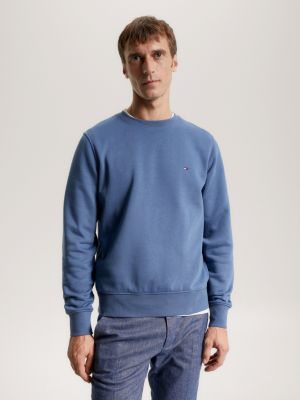 Flag Embroidery Crew Neck Sweatshirt | Blue | Tommy Hilfiger