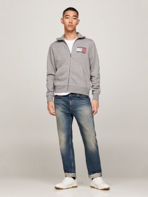 Grey | Flag Sweatshirt Zip-Thru York Hilfiger | New Tommy