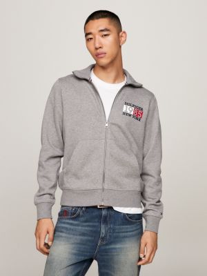 New York Flag Zip-Thru Sweatshirt | GREY | Tommy Hilfiger