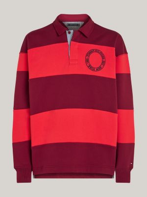 Stripe Logo Relaxed Fit Rugby Shirt Gift Red Tommy Hilfiger