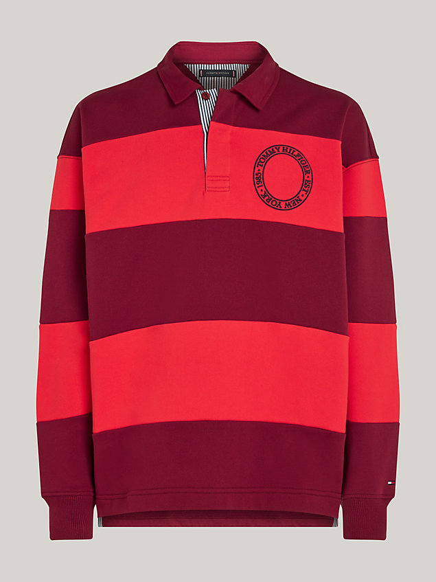 red stripe logo relaxed fit rugby shirt gift for men tommy hilfiger