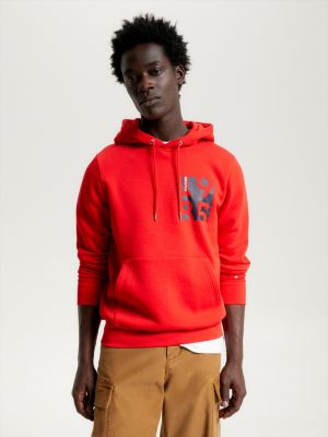 Sweat capuche et logo imprim Orange Tommy Hilfiger