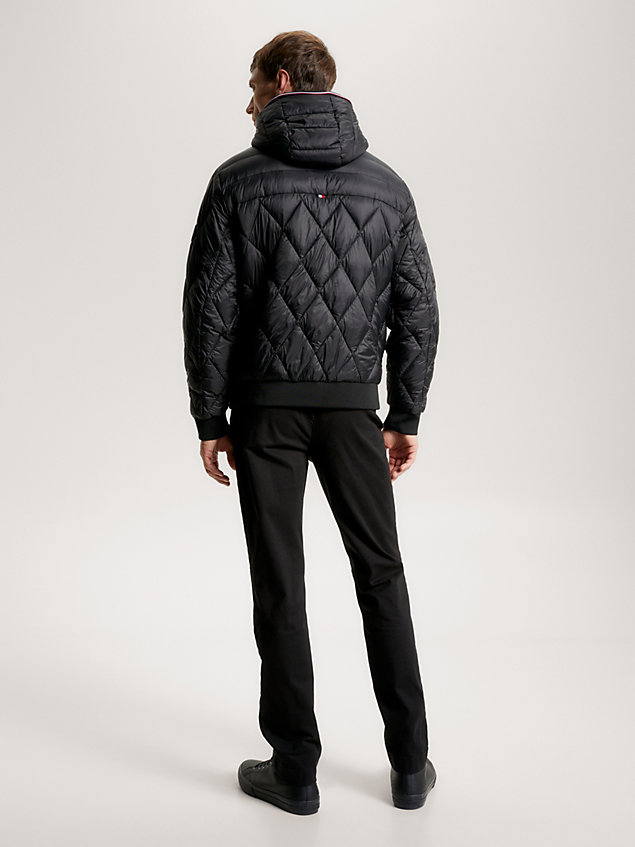 black th warm recycled quilted jacket for men tommy hilfiger