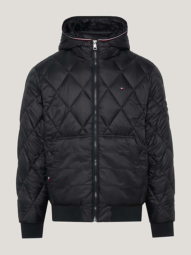 black th warm recycled quilted jacket for men tommy hilfiger