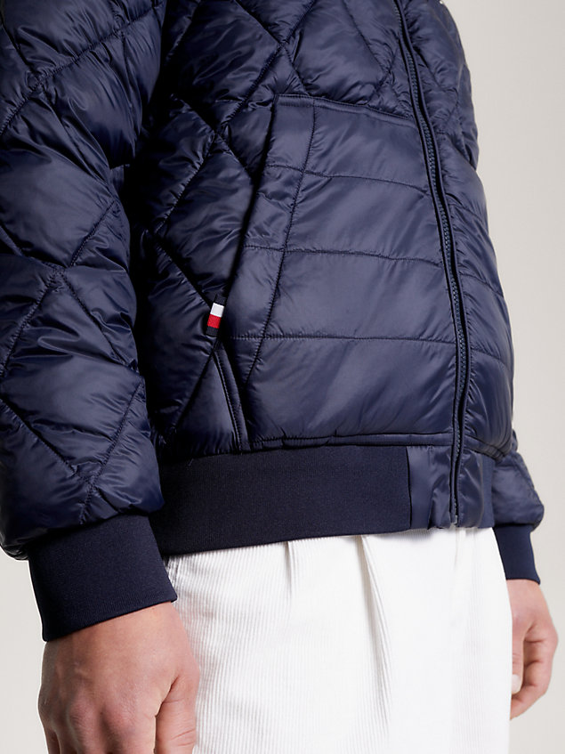 blue th warm recycled quilted jacket for men tommy hilfiger
