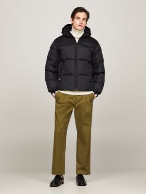 Tommy hilfiger black 2024 puffer jacket mens