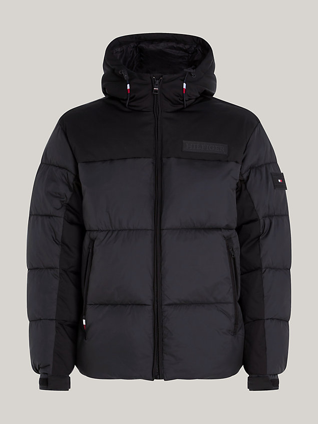 black th warm hooded new york puffer jacket for men tommy hilfiger