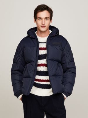 TH Warm New York-Puffer-Jacke mit Kapuze | Blau | Tommy Hilfiger