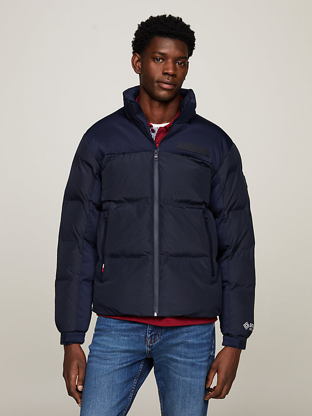 blue th warm gore-tex new york puffer jacket for men tommy hilfiger