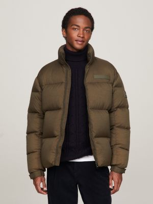 Mens puffer jacket on sale khaki