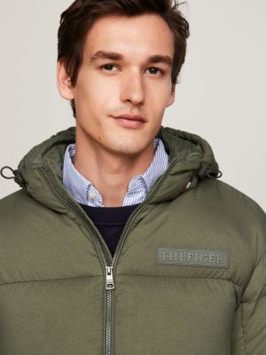 Tommy hilfiger khaki puffer on sale jacket