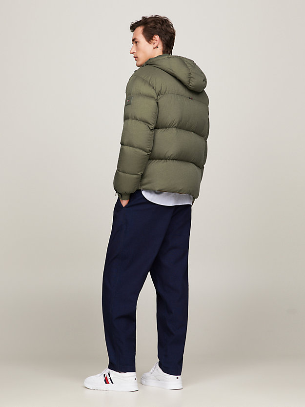 Garment Dyed Hooded New York Puffer Jacket | Khaki | Tommy Hilfiger