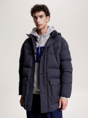 Garment Dyed Hooded Down Rockie Parka | Blue | Tommy Hilfiger