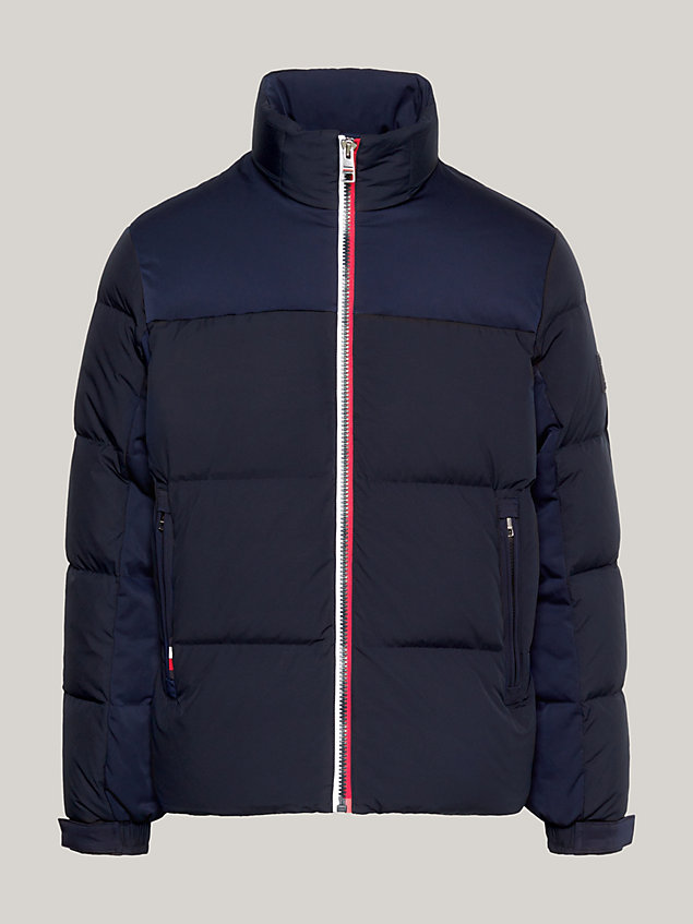 blue th warm new york down puffer jacket for men tommy hilfiger