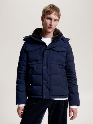 TH Warm Rockie Hooded Utility Jacket | Blue | Tommy Hilfiger