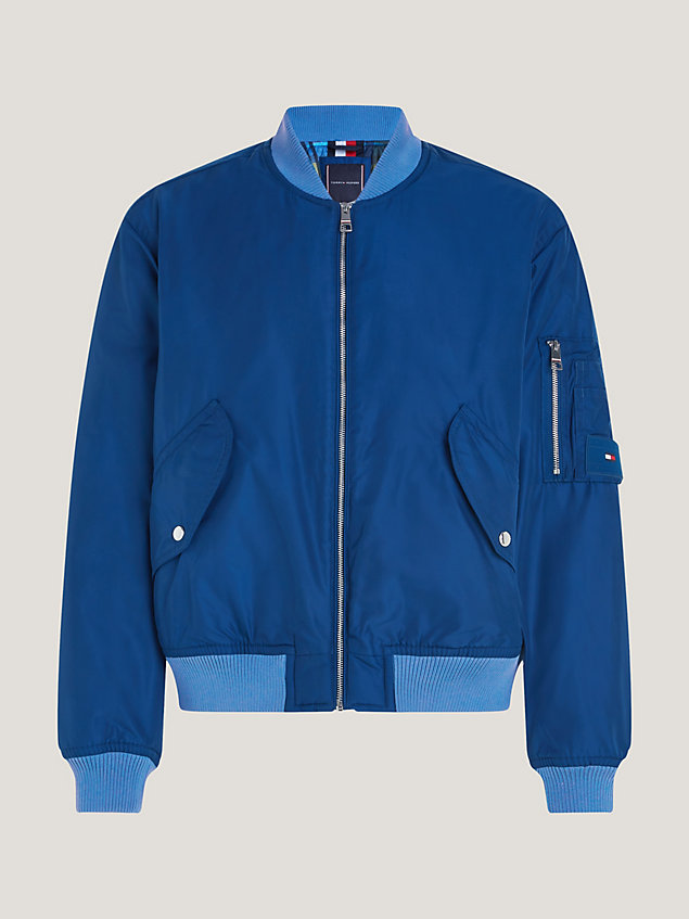 blue th warm water repellent bomber jacket for men tommy hilfiger