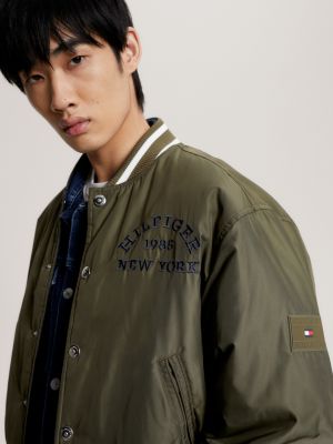 Tommy hilfiger green bomber on sale jacket