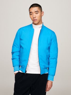 Cazadora bomber universitaria impermeable, Azul