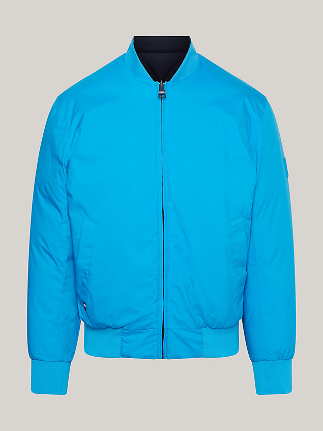blue reversible padded rockie bomber jacket for men tommy hilfiger