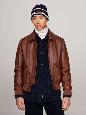 Leather Flight Jacket | Brown | Tommy Hilfiger