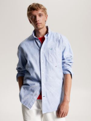 Brushed Dobby Slim Fit Shirt | BLUE | Tommy Hilfiger